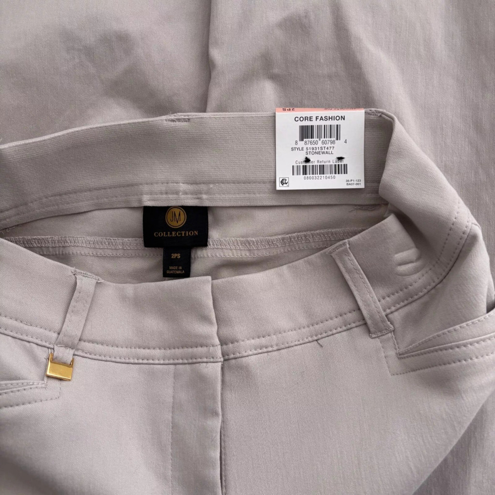 JM Collection Petite Tummy-Control Curvy Fit Light Beige Dress Pants NWT - Picture 7 of 7